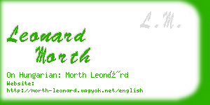 leonard morth business card